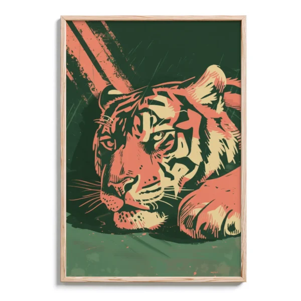 Wild Tiger Retro Aesthetic Poster - DopeTraveler Poster
