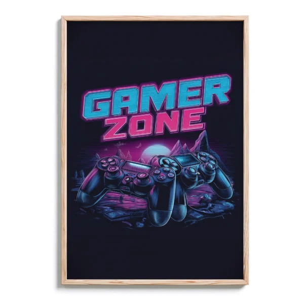 Gamer Zone Neon Wall Art - DopeTraveler Poster