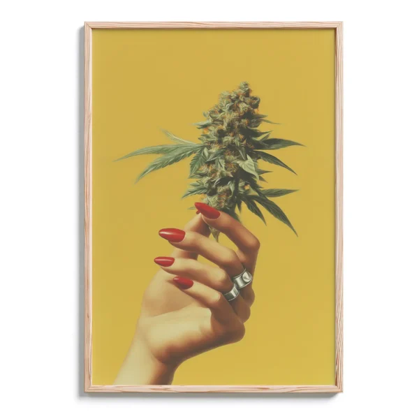Retrostyle Pop Art Cannabis Bud Botanical Poster - DopeTaveler Wall Art