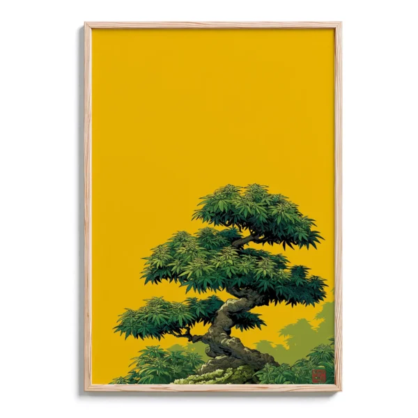 Japanese-inspired Cannabis Bonsai - DopeTraveler Poster
