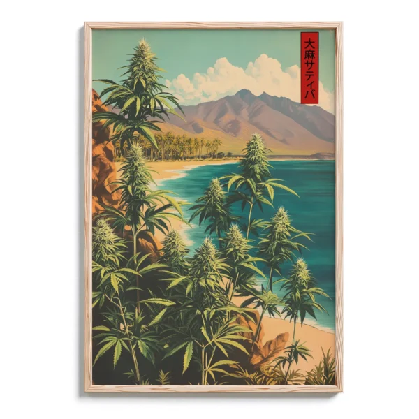 California Beach Cannabis Wall Art - DopeTraveler Poster