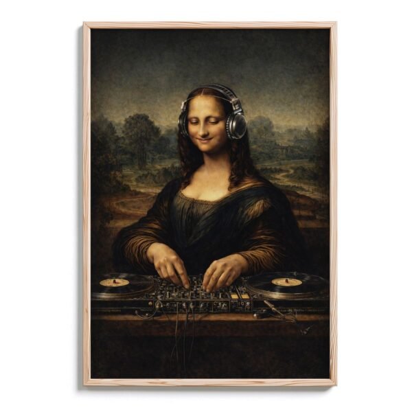 La Gioconda Behind the Decks – Mona Lisa DJ Renaissance Art Poster – DopeTraveler Poster