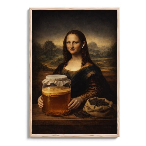 La Gioconda Kombucha Brewer – Renaissance Parody Art Poster – DopeTraveler Poster
