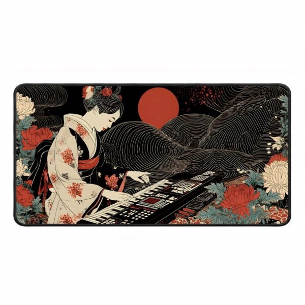 Ukiyo-e Geisha playing Synthesizer – DopeTraveler Desk Mat