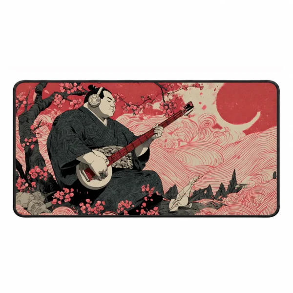 Sumo Musician Japanese Ukiyo-e – DopeTraveler Desk Mat
