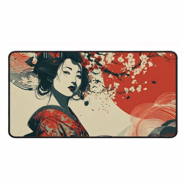 Ukiyo-e Defying Geisha & Cherry Blossoms – DopeTraveler Desk Mat