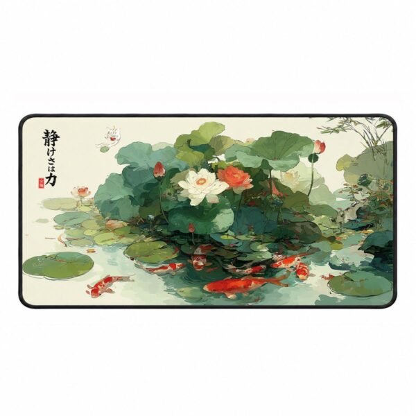 The Lotus & Koi Sanctuary – DopeTraveler Deskmat