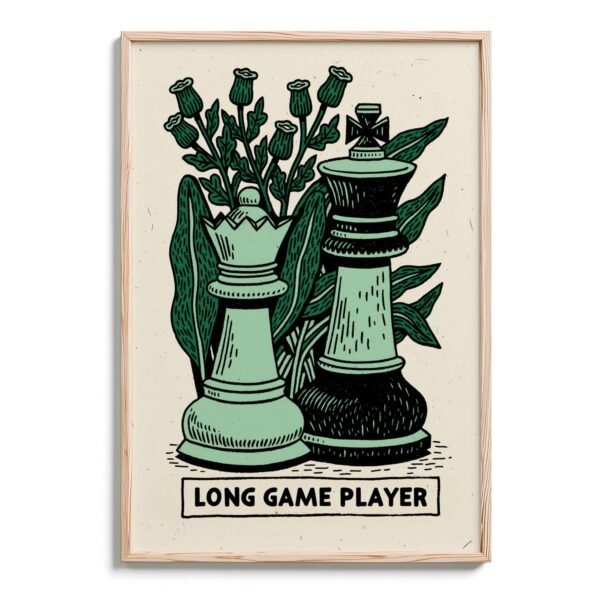 Long Game Player Vintage Chess – DopeTraveler Poster