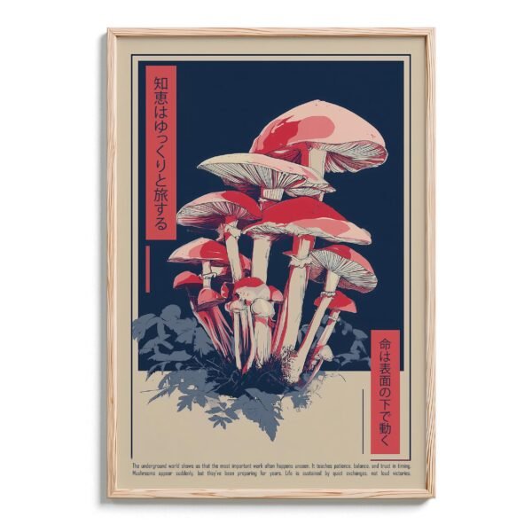 Slow Growth Deep Roots, Mycelium Fungi Wisdom - DopeTraveler Poster